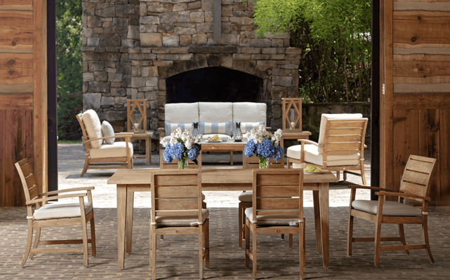 Cape Cod Rectangular Dining Table - Natural or Oyster Teak - Our Boat House