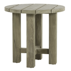 Cape Cod Round Outdoor Side Table - Natural or Oyster Teak - Our Boat House