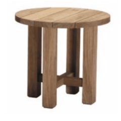 Cape Cod Round Outdoor Side Table - Natural or Oyster Teak - Our Boat House
