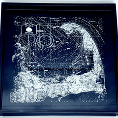 Cape Cod - Square Chart Tray Navy with Silver Cleat Handles - Our Boat House