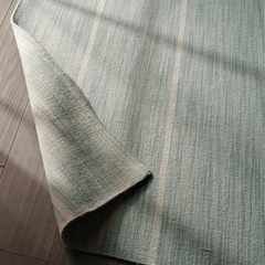 Cape Cod Striped Wool Rug - Light Blue - Our Boat House