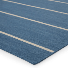Cape Cod Striped Wool Rug - Stellar Blue - Our Boat House