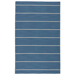 Cape Cod Striped Wool Rug - Stellar Blue - Our Boat House