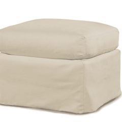 Captiva Outdoor Slipcovered Ottoman - Our Boat House