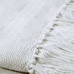 Carilo Beach Striped Throw Pillows or Throw - Natural & Navy Blue - Our Boat House