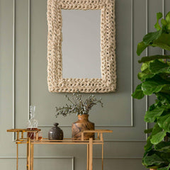 Carly Coco Bead Rectangular Mirror - Our Boat House