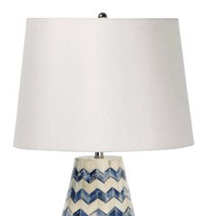 Cassia Chevron Table Lamp - Indigo - Our Boat House