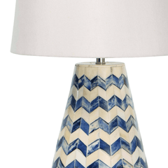 Cassia Chevron Table Lamp - Indigo - Our Boat House