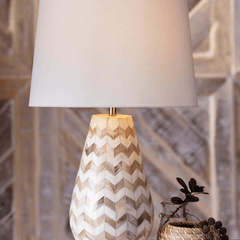 Cassia Chevron Table Lamp - Natural - Our Boat House