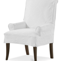 Cassidy Half - Skirt Slipcovered Parsons Arm Chair - Our Boat House
