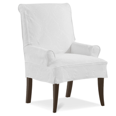 Cassidy Half - Skirt Slipcovered Parsons Arm Chair - Our Boat House