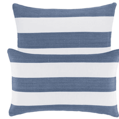 Catamaran Outdoor Pillow - Denim & White - Our Boat House