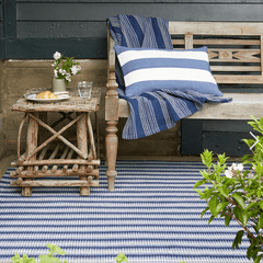 Catamaran Outdoor Pillow - Navy & White - Our Boat House