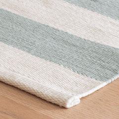 Catamaran Stripe Indoor/Outdoor Rug - Light Blue & Ivory - Our Boat House