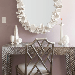 Celeste Oval Leaf Coral Mirror - Our Boat House