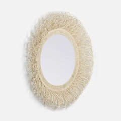 Champagne Reef Cane Round Mirror - Our Boat House