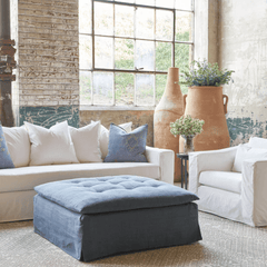 Chatham Slipcovered Ottoman - Our Boat House