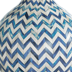 Chevron Bone Table Lamp - Indigo - Our Boat House