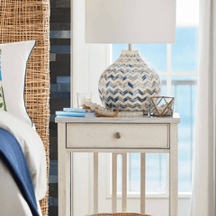 Chevron Bone Table Lamp - Indigo - Our Boat House