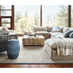 Cielo Stripe Blue Throw - Our Boat House