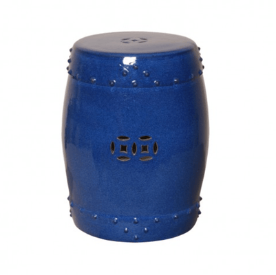 Classic Drum Garden Stool - Blue - Our Boat House
