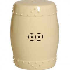 Classic Drum Garden Stool - Cream - Our Boat House