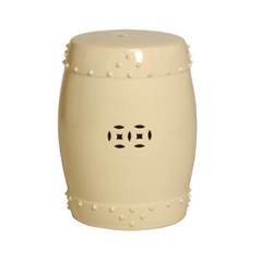 Classic Drum Garden Stool - Cream - Our Boat House