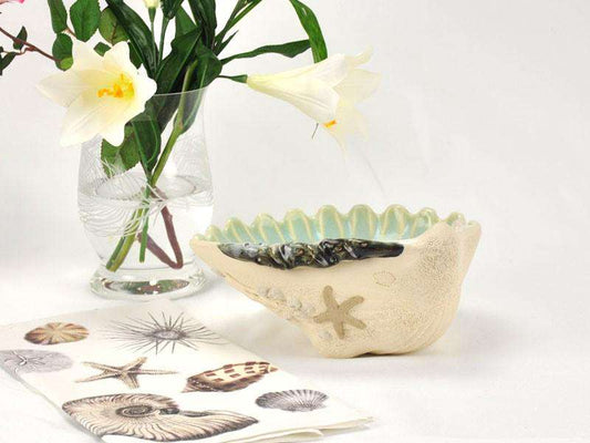 Cockle Shell Medium Bowl - Aqua - Our Boat House