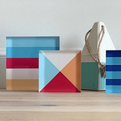 CODE: Vibrant Nautical Alphabet Art in Polished Acrylic - The ACK Collection - Our Boat House