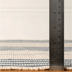 Conway Blue Handwoven Cotton Rug - Our Boat House
