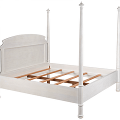 Cosmopolitan Four Poster White Wash Bed - Eastern King - Our Boat House