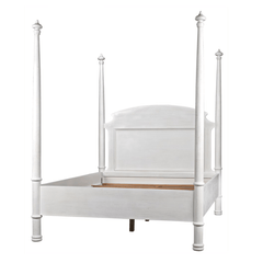 Cosmopolitan Four Poster White Wash Bed - Queen - Our Boat House