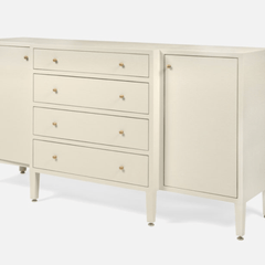 Crane Beach Raffia Deep Drawer Buffet - Ivory, Two Sizes - Our Boat House