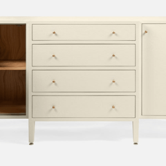 Crane Beach Raffia Deep Drawer Buffet - Ivory, Two Sizes - Our Boat House