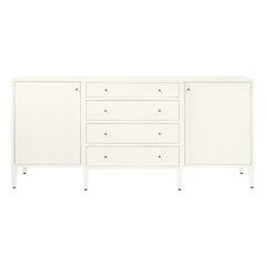 Crane Beach Raffia Deep Drawer Buffet - Pristine White. Two Sizes - Our Boat House