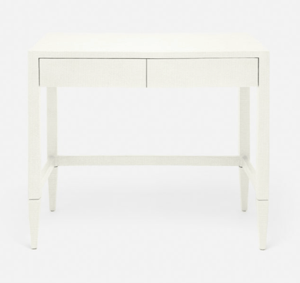 Crane Beach Raffia Writing Desk - White, Four Sizes - Our Boat House