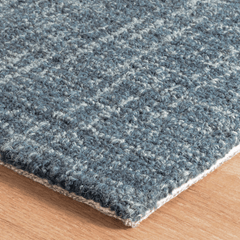 Crosshatch Micro Hooked Wool Rug - Denim - Our Boat House
