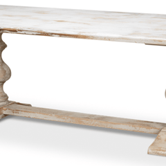 Dania Beach Trestle Dining Table - Disrupted White - Our Boat House