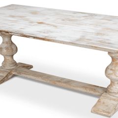 Dania Beach Trestle Dining Table - Disrupted White - Our Boat House