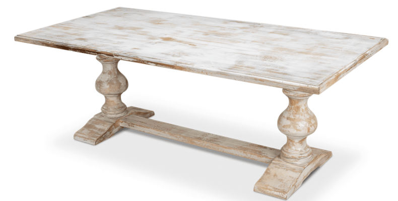 Dania Beach Trestle Dining Table - Disrupted White - Our Boat House