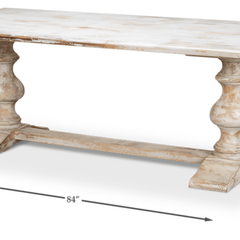 Dania Beach Trestle Dining Table - Disrupted White - Our Boat House