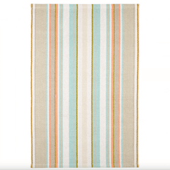 Daphne Stripe Handwoven Cotton Rug - Sky Blue - Our Boat House