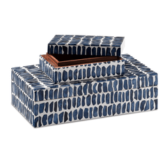 Deep Indigo & White Mosaic Box Set - Our Boat House