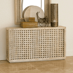 Denby Driftwood Lattice Console Table - Our Boat House