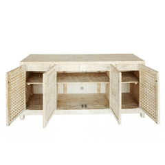 Denby Driftwood Lattice Sideboard - Whitewash - Our Boat House