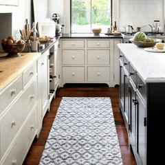 Denim Rag Diamond Ivory Woven Rug - Our Boat House