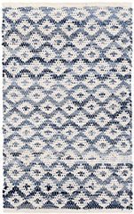Denim Rag Diamond Ivory Woven Rug - Our Boat House