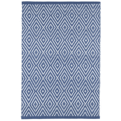 Diamond Indoor/Outdoor Rug - Denim & White - Our Boat House