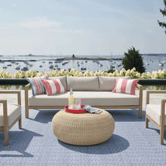 Diamond Indoor/Outdoor Rug - Denim & White - Our Boat House
