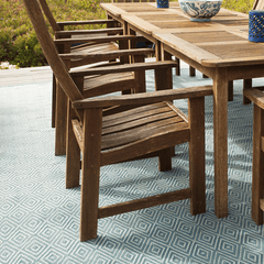 Diamond Indoor/Outdoor Rug - Slate & Light Blue - Our Boat House